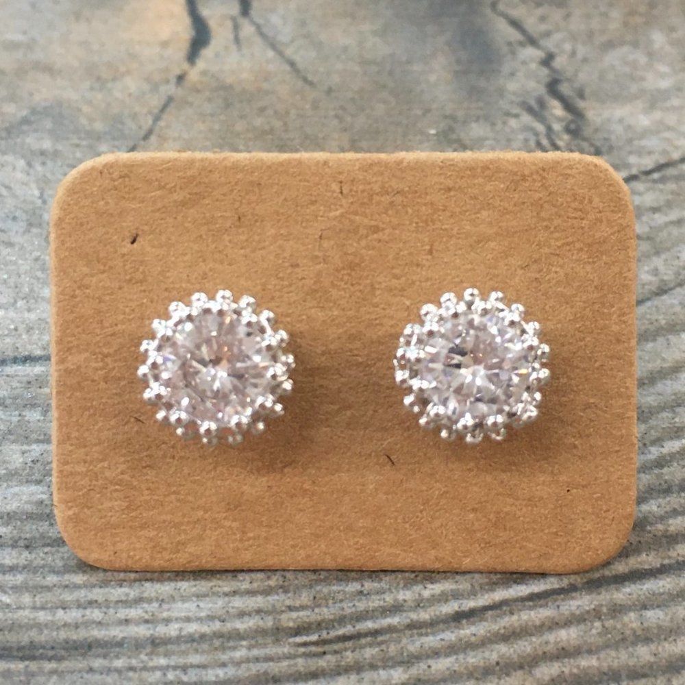 Austrian Crystal Crown Earrings - Picture 3 of 6